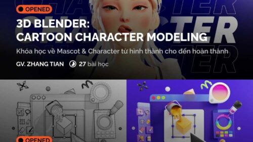 Combo 2 Khoá Học 3D Blender Cơ Bản + Cartoon Character Modeling